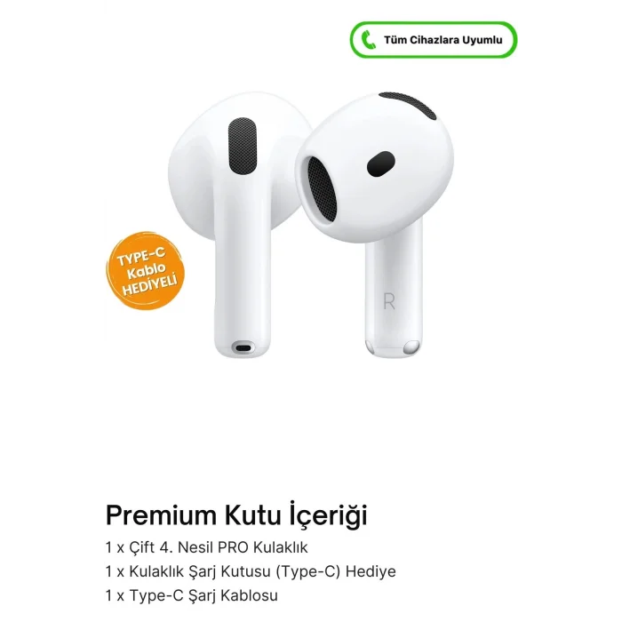  Yeni Seri Air.pods 4.Nesil Bluetooth Kulak İçi Kulaklık ANC Samsung/Iphone/Xiaomi/Oppo/Redmi Uyumlu