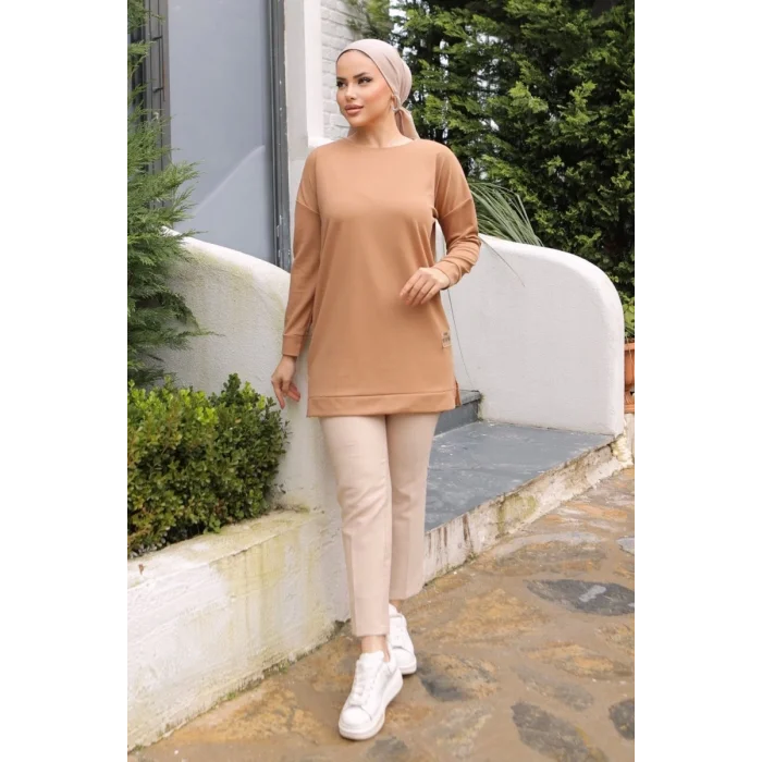 BUĞZ Yeni Stil Bej Arma Detay Tunik 10020 ( BUĞZ )