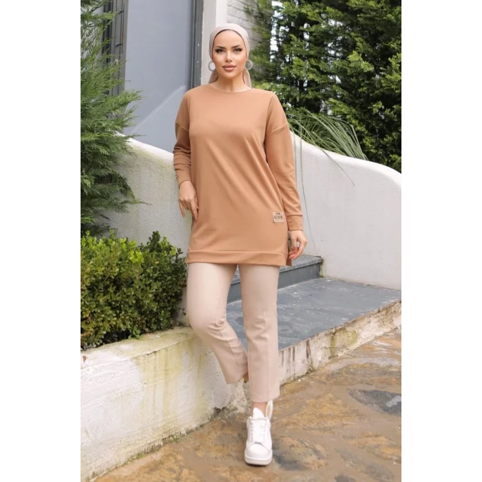 BUĞZ Yeni Stil Bej Arma Detay Tunik 10020 ( BUĞZ )