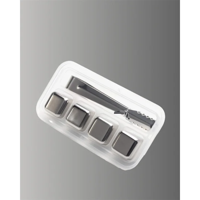  Yeniden Kullanılabilir 304 Çelik Metal Buz Küpleri 4lü Set