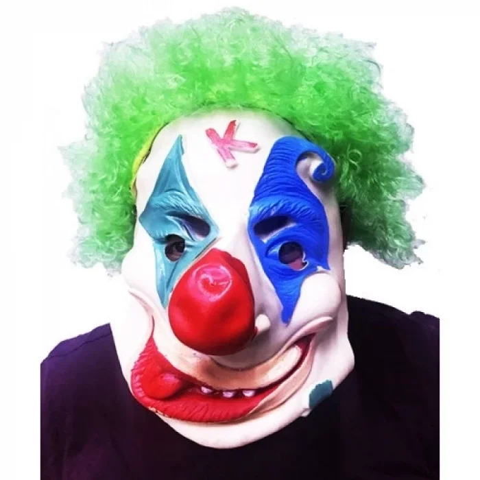  Yeşil Afro Peruklu Palyaço Maske