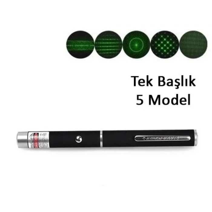 BUĞZ Yeşil Lazer Pointer 500 mW 15 Km Etkili (Tek Başlık 5 Model)