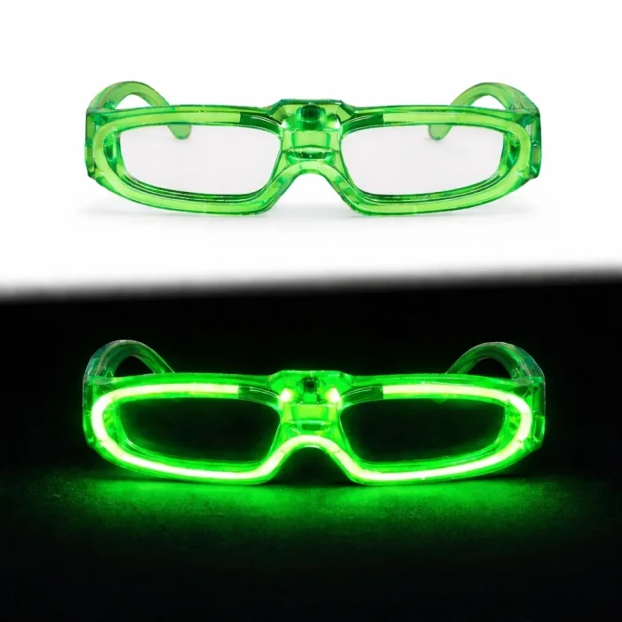 BUĞZ Yeşil Led Işıklı Parti Gözlüğü 3 Modlu – Glow  Gece Eğlence Gözlüğü