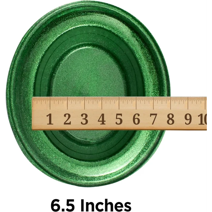  Yeşil Renk Parıltılı Simli Fötr Silindir Parti Şapkası