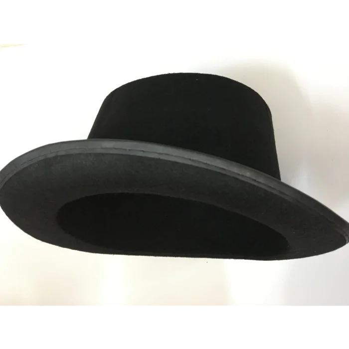 BUĞZ Yetişkinler İçin Siyah Renk Ringmaster Sihirbaz Şapkası Fötr Şapka 15 Cm