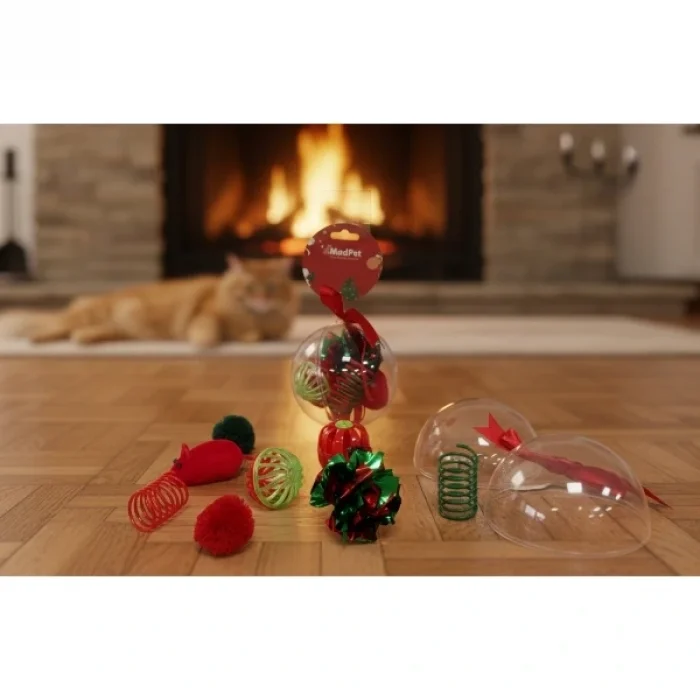 BUĞZ Yılbaşı Konseptli 8 Parça Küre İçinde Oyuncak Seti