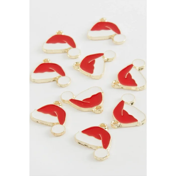 BUĞZ Yılbaşı Şapkası Mineli Kolye Ucu 1 Adet