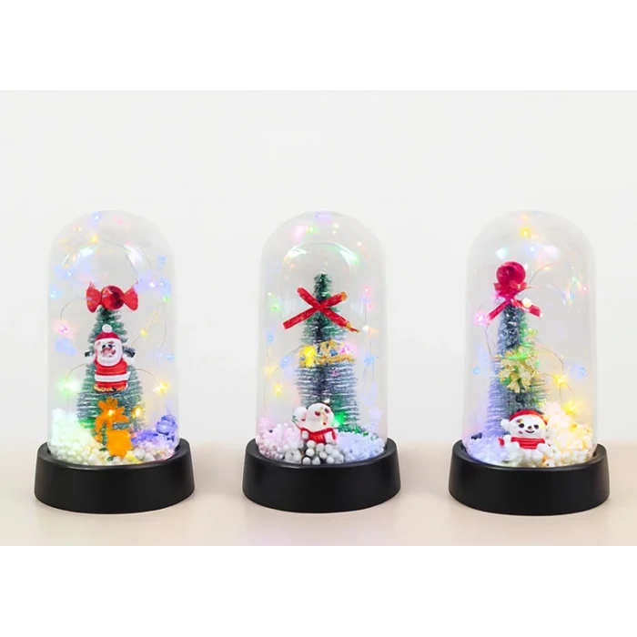 BUĞZ Yılbaşı Temalı Işıklı Dekoratif Cam Fanus - Model 2