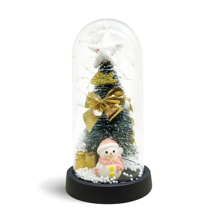 BUĞZ Yılbaşı Temalı Işıklı Dekoratif Cam Fanus - Model 7