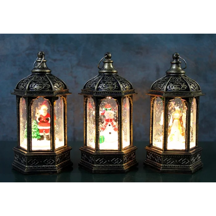 BUĞZ Yılbaşı Temalı Işıklı Kar Küresi Siyah Tasarım