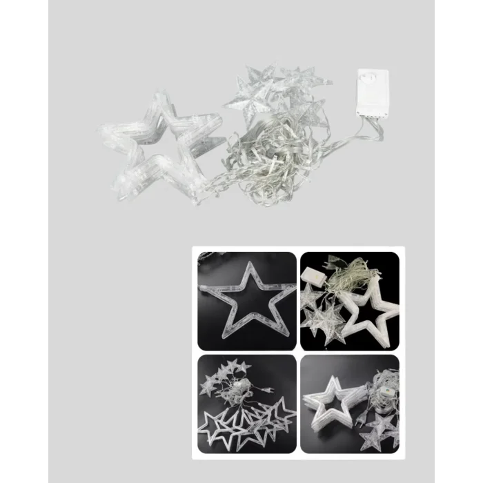 BUĞZ Yıldız Desenli Perde Tipi Peri Led 3x3 Metre Aydınlatma