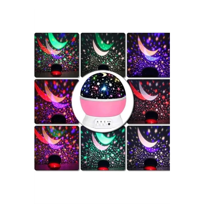  Yıldız Görünümlü Gece Lambası Renkli Masa Lambası Gökyüzü Projeksiyon