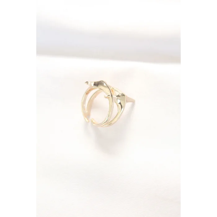 BUĞZ Yıldız Model Gold Renk Ayarlanabilir Yüzük - Lisinya