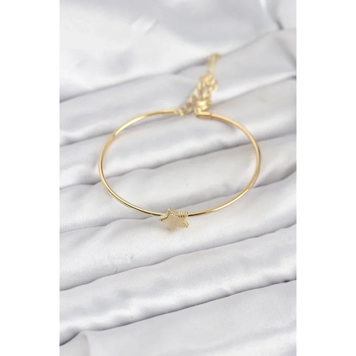 BUĞZ Yıldız Model Gold Renk Kadın Bileklik