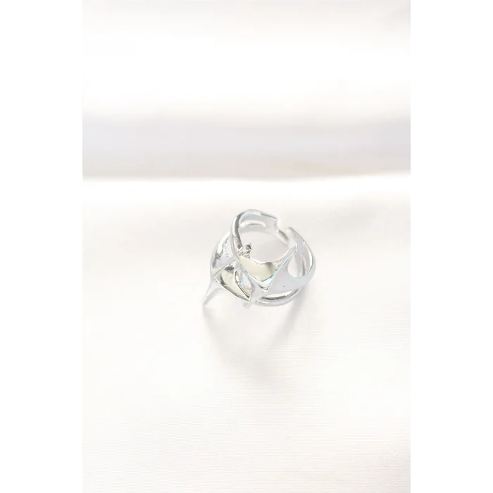 BUĞZ Yıldız Model Silver Renk Ayarlanabilir Yüzük - Lisinya