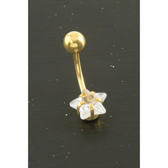 BUĞZ Yıldız Zirkon Taşlı Çelik Piercing 1 Adet