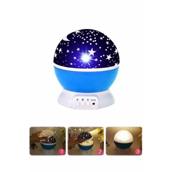 BUĞZ Yıldızlı Gece Lambası Mor Projeksiyon Görünümlü Masa Lambası Renk Değiştirebilen - BUĞZ