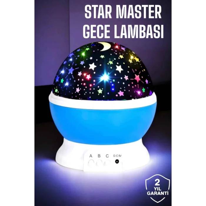 BUĞZ Yıldızlı Gökyüzü Projeksiyon Gece Lambası Hareketli Işık Şovu