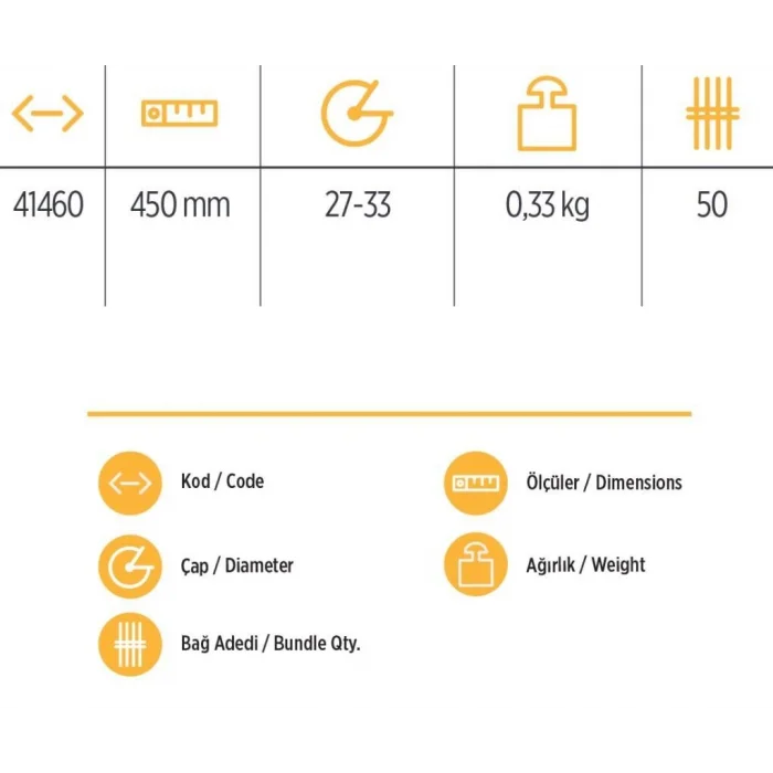 BUĞZ YKS 41460 Keser Sapı 45 cm