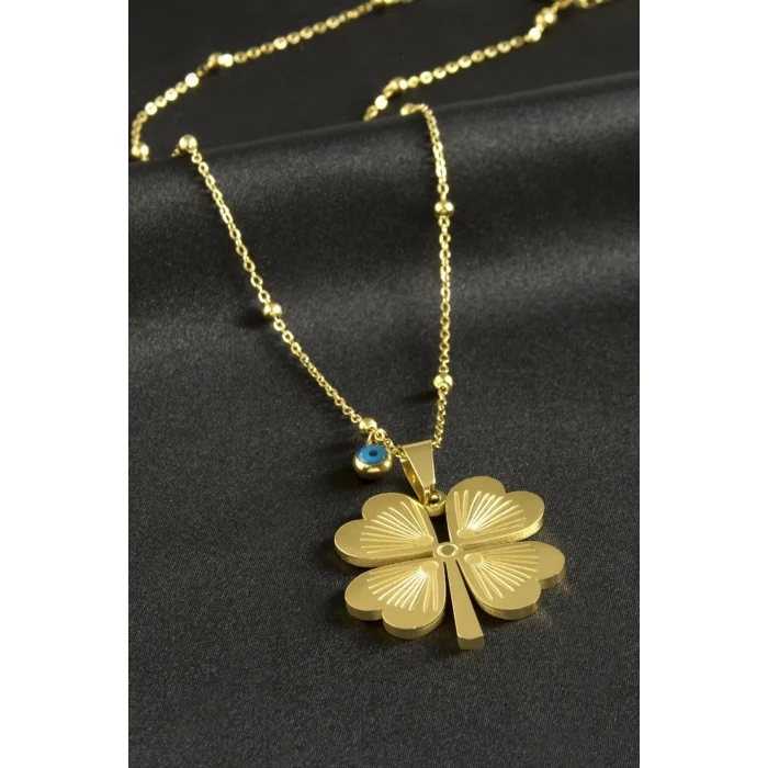 BUĞZ Yonca Lüks Çelik Kolye