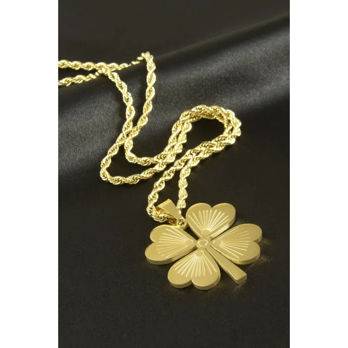 BUĞZ Yonca Lüks Çelik Kolye Büyük