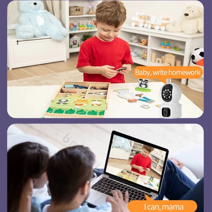  Yosee Uygulama Çift Kameralı Wifi Bağlantılı Gece Görüşlü Ev Tipi Güvenlik Kamerası