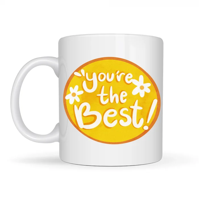 BUĞZ Youre The Best Yazılı Porselen Kupa MODEL 123 – Motive Edici Tasarım, Özel Hediye Fikri, Kahve & Çay Kupası