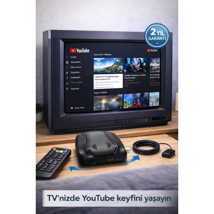 BUĞZ YouTube İzleten WiFi Uydu Alıcısı – 1080P Full HD, HDMI & USB, Otomatik Kanal Ayarlı