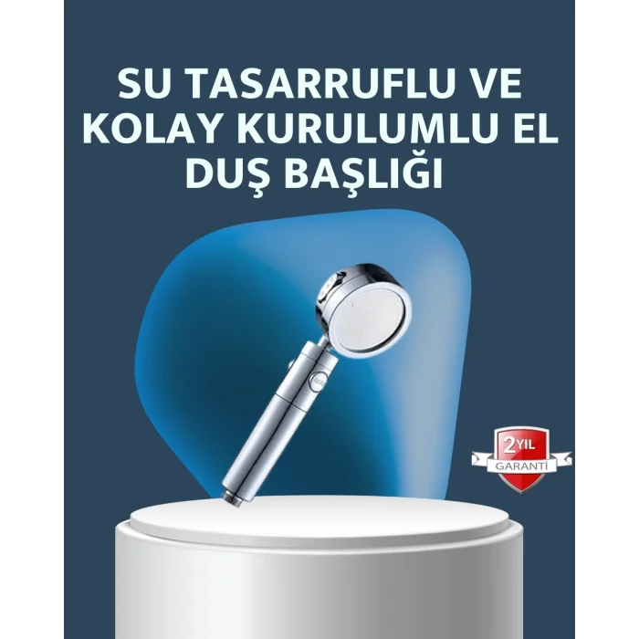  Yüksek Basınçlı 3 Fonksiyonlu Duş Başlığı