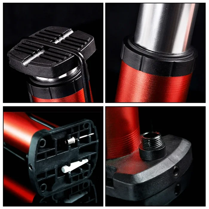 BUĞZ Yüksek Basınçlı Alüminyum Gümüş Renk Top Bisiklet Taşınabilir Hava Ayak Pompası