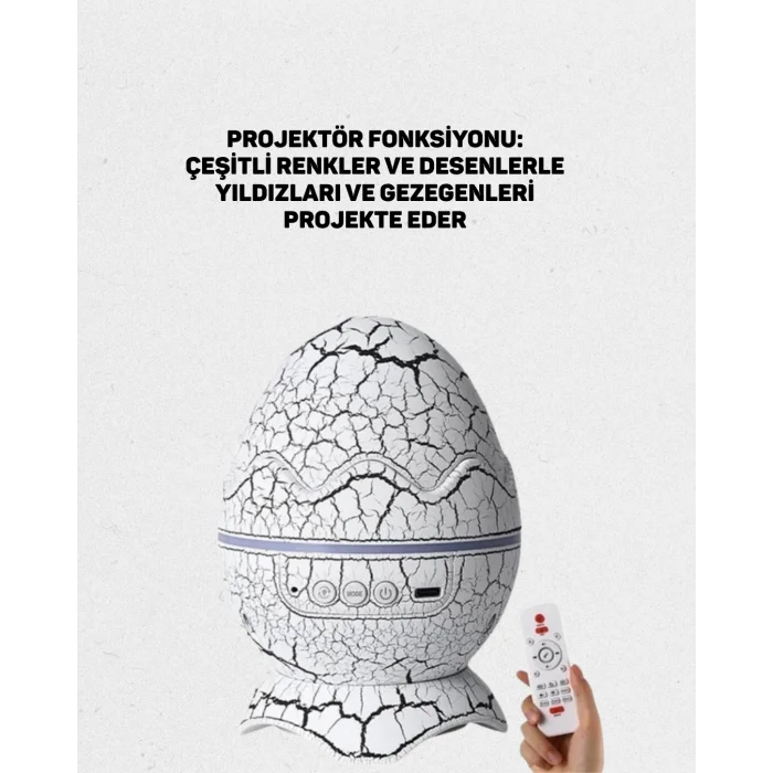 BUĞZ Yüksek Çözünürlüklü LED Galaksi Projektör + 19 Sesli Uyku Makinesi