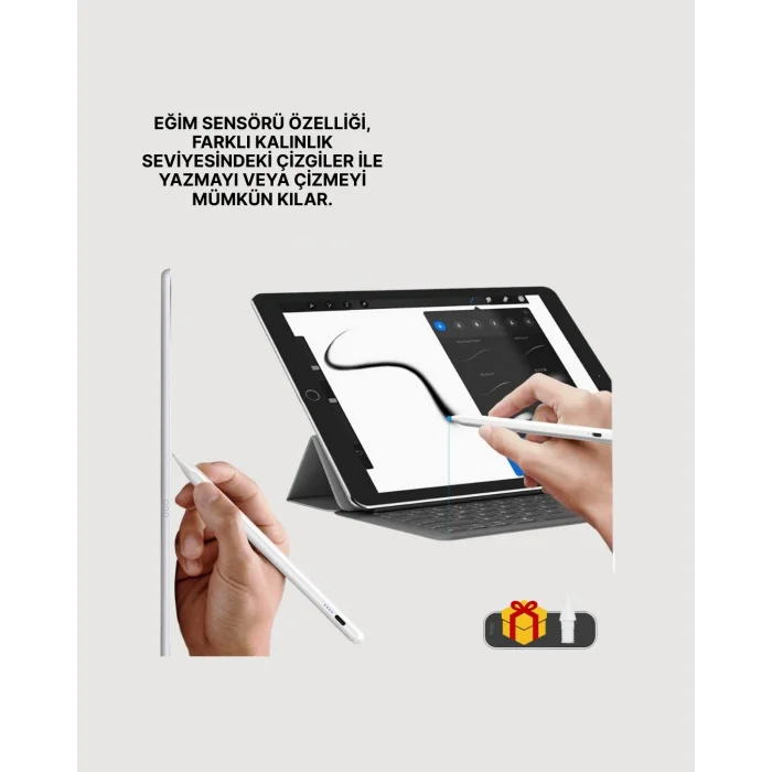 BUĞZ Yüksek Hassasiyetli Eğim Sensörlü Dijital Kalem – USB-C Hızlı Şarjlı