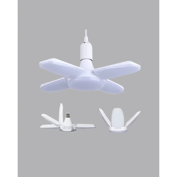 BUĞZ Yüksek Işık Güçlü LED Ampül 4 Kollu Katlanır Pervane Tasarım