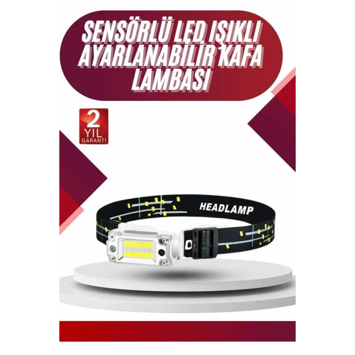 BUĞZ Yüksek Işıklı Şarjlı ve Sensörlü LED Kafa Lambası Kamp Lambası