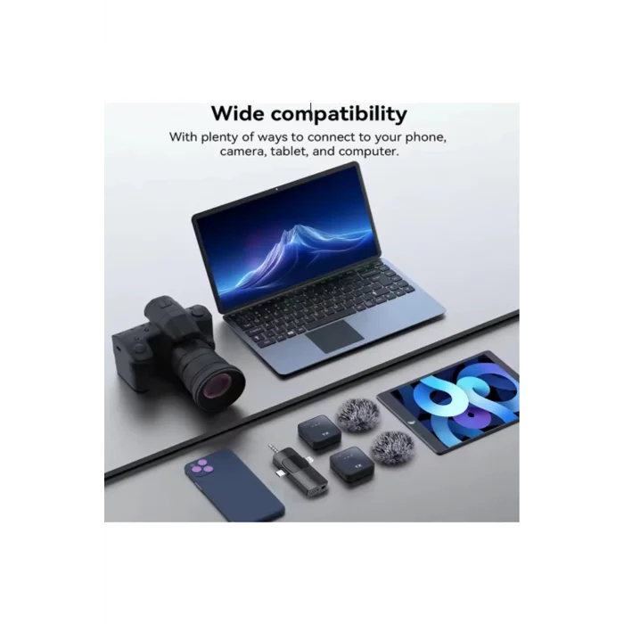 BUĞZ Yüksek Kalite Profesyonel 3 In 1 Kablosuz Taşınabilir Yaka Mikrofonu Tüylü