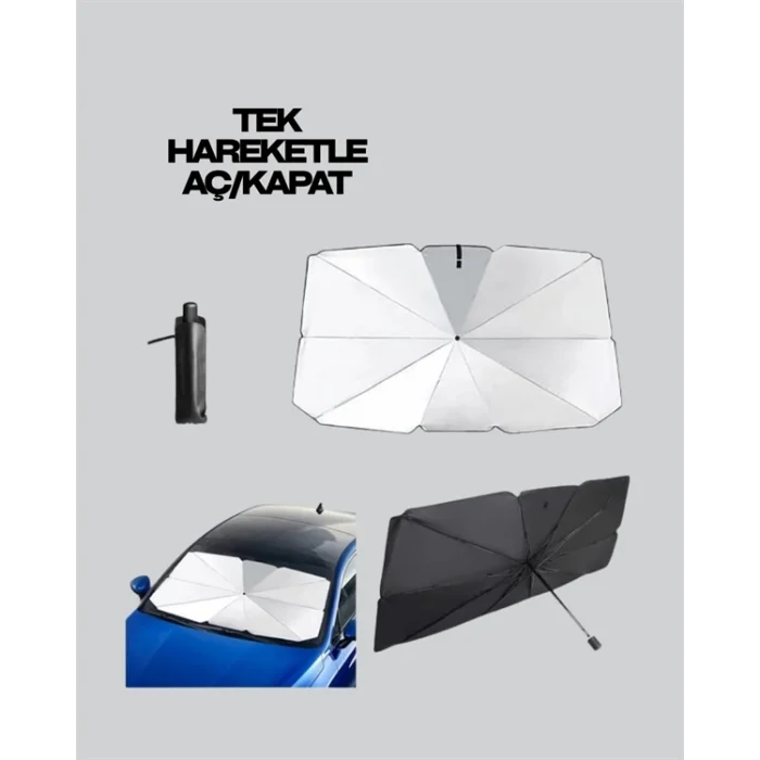  Yüksek Kaliteli Cam Elyaf İskeletli Araba Şemsiyesi – Tüm Araçlara Uygun