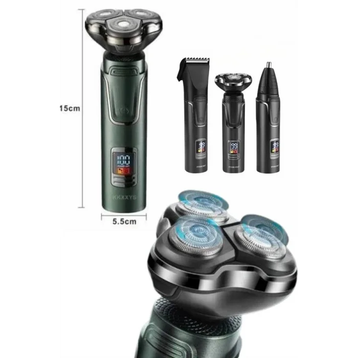 BUĞZ Yüksek Performanslı 3 Başlıklı Profesyonel Şarjlı Islak ve Kuru Kullanıma Uygun - Lisinya