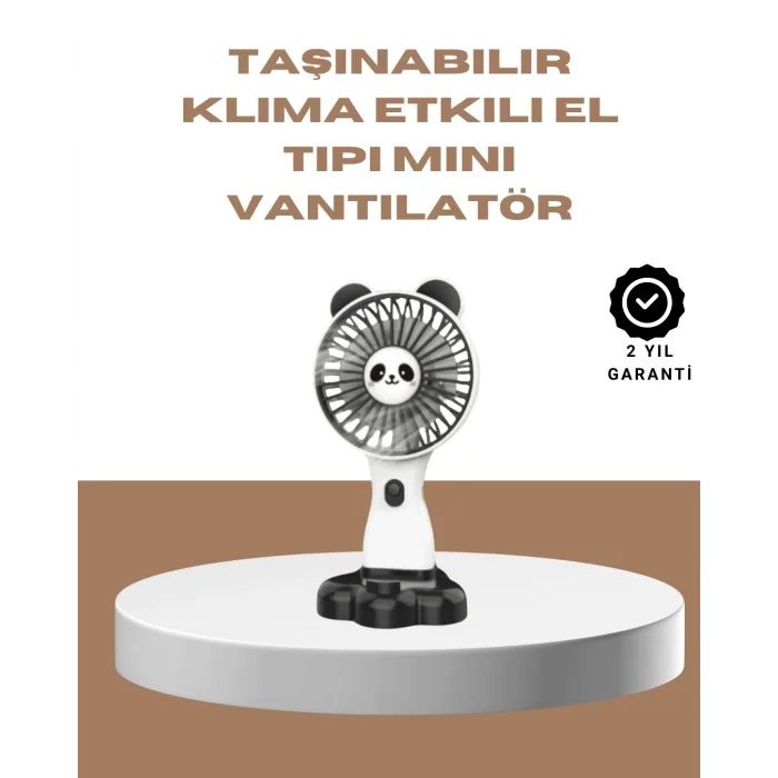  Yüksek Performanslı USB Mini Vantilatör – Panda Desenli