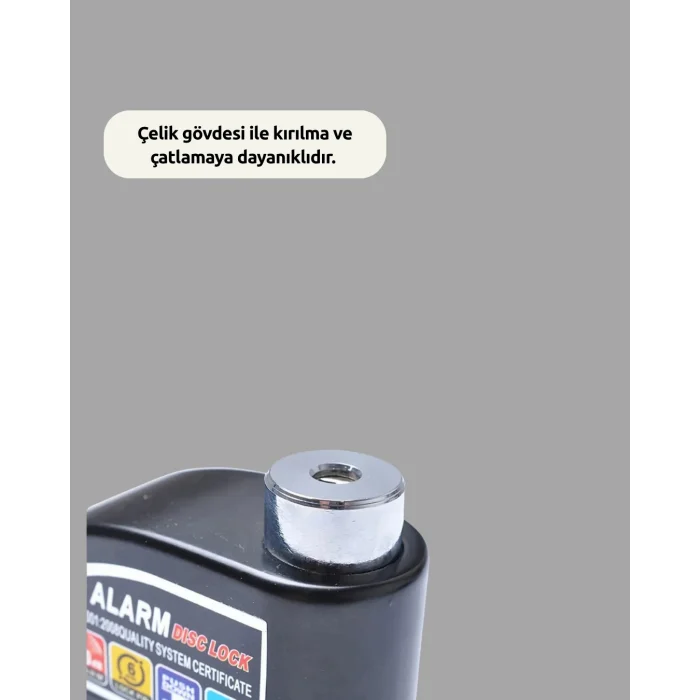  Yüksek Sesli 110dB Çelik Disk Kilidi Su Geçirmez