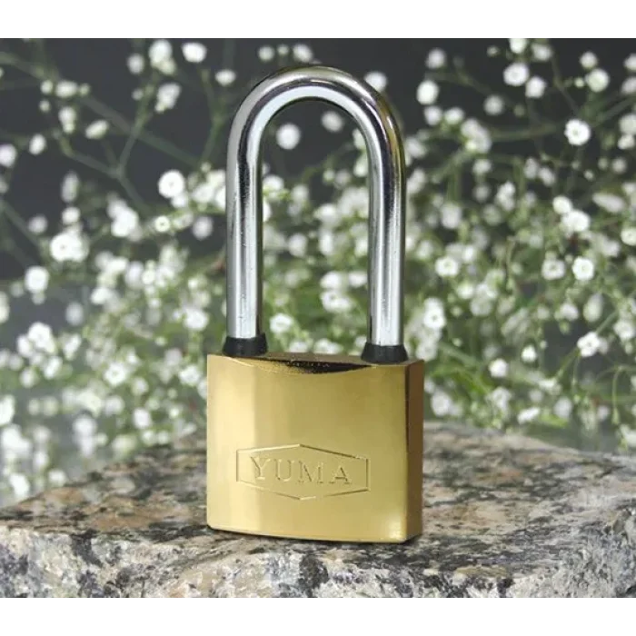  Yuma Sarı Kaplama Döküm Uzun Asma Kilit 50mm