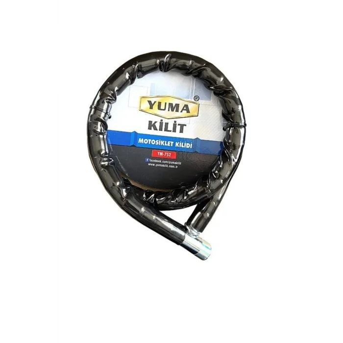 BUĞZ Yuma Ym-752 Motorsiklet Kilidi Anahtarlı Körüklü Siyah ( Boy : 120cm-çap : 22mm )