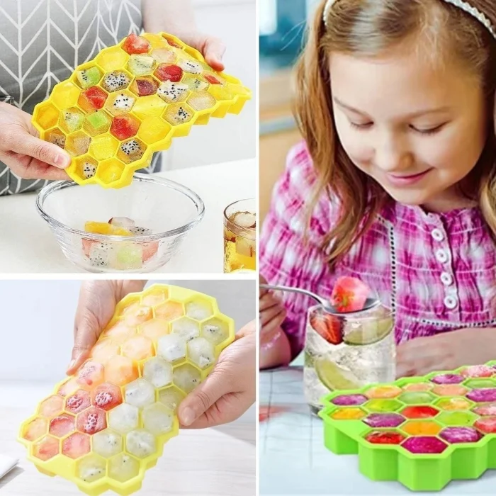 BUĞZ Yumurcak Shop® 37 Bölmeli Slikon Petek Şeklinde Buz Kalıbı