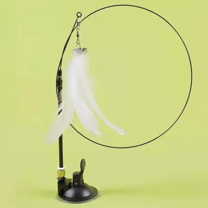 BUĞZ Yumurcak Shop® Vantuzlu Tüylü Zilli Olta Kedi Oyuncağı 2 Oltalı