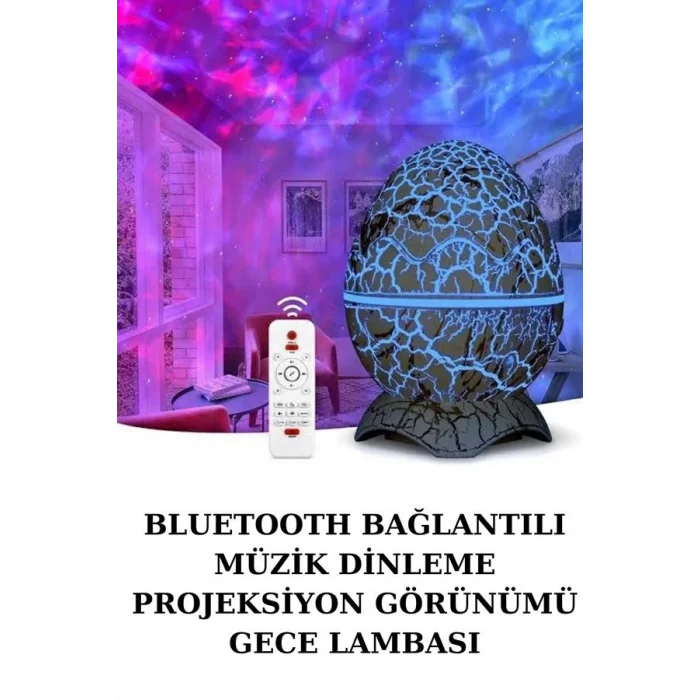  Yumurta Şeklinde Su Dalgalı Bluetooth Speaker Lamba Renkli Şarjlı