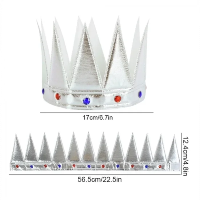  Yumuşak Gümüş Kral Tacı 55 cm