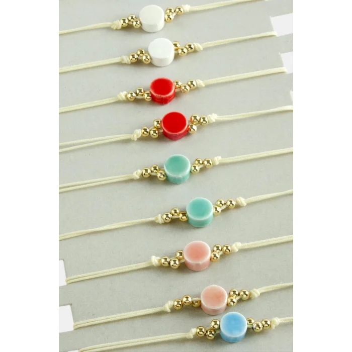  Yuvarlak Cam İp Bileklik