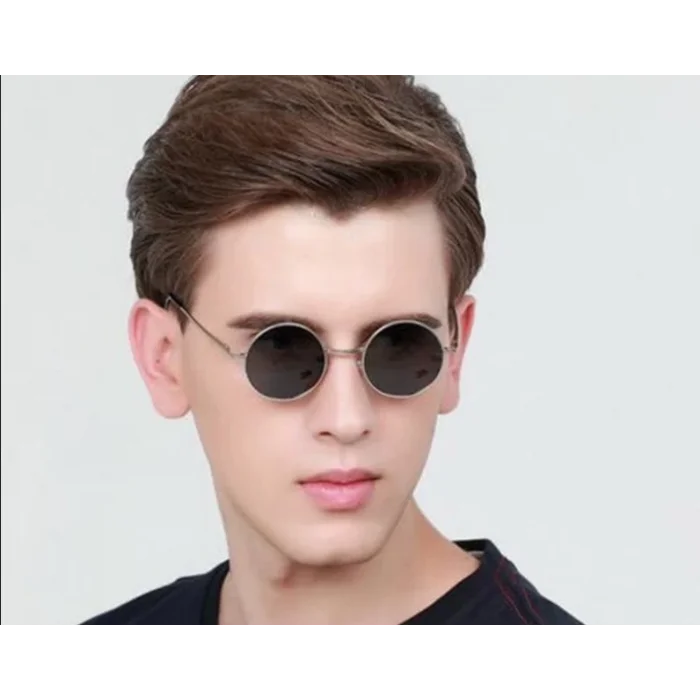  Yuvarlak Cam John Lennon Tarzı Gümüş Çerçeveli Siyah Gözlük