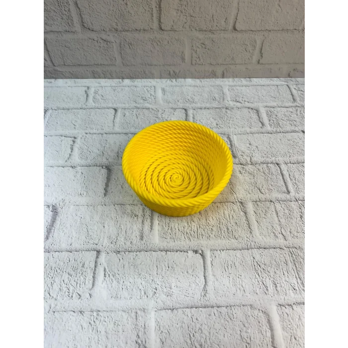 BUĞZ Yuvarlak Çerezlik Sarı Canlı Renkli Dekoratif Sunum Kasesi