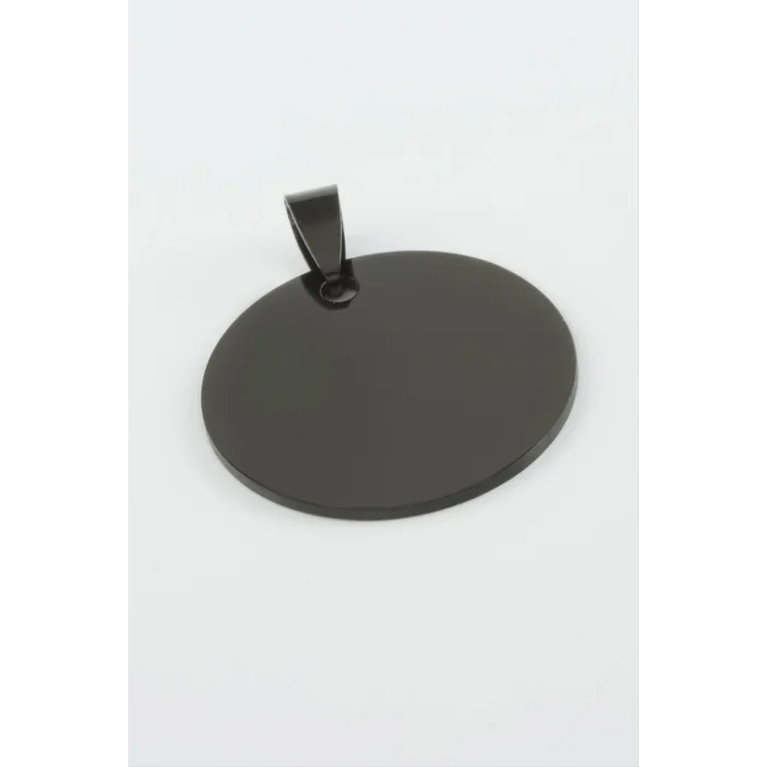 BUĞZ Yuvarlak İsim Yazılabilir Çelik Kolye Ucu 3 cm