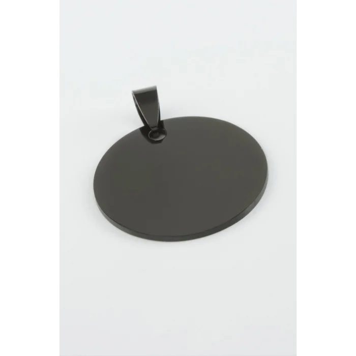 BUĞZ Yuvarlak İsim Yazılabilir Çelik Kolye Ucu 3 cm